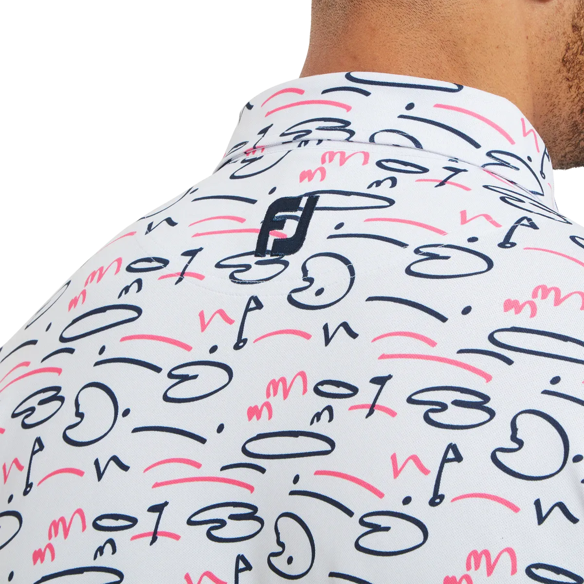 2024 FootJoy Golf Course Doodle Men's Polo - White