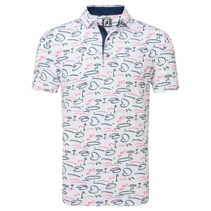 2024 FootJoy Golf Course Doodle Men's Polo - White