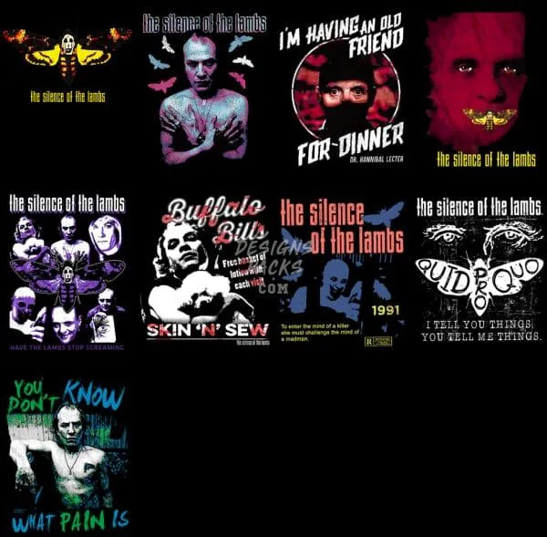 21 Halloween Psychological Horror Movie Designs Bundle PNG