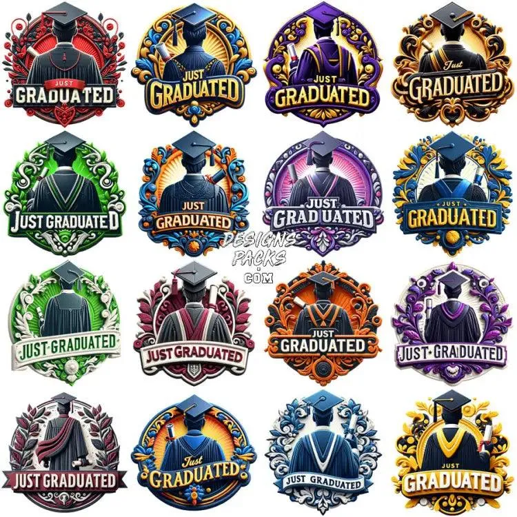30 JUST GRADUATED Men Designs Bundle PNG