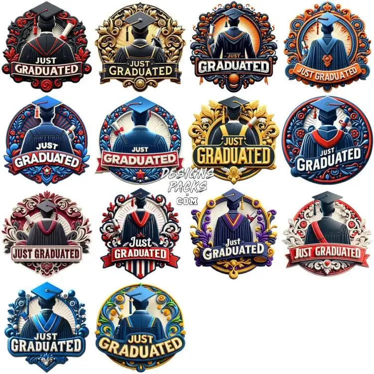 30 JUST GRADUATED Men Designs Bundle PNG