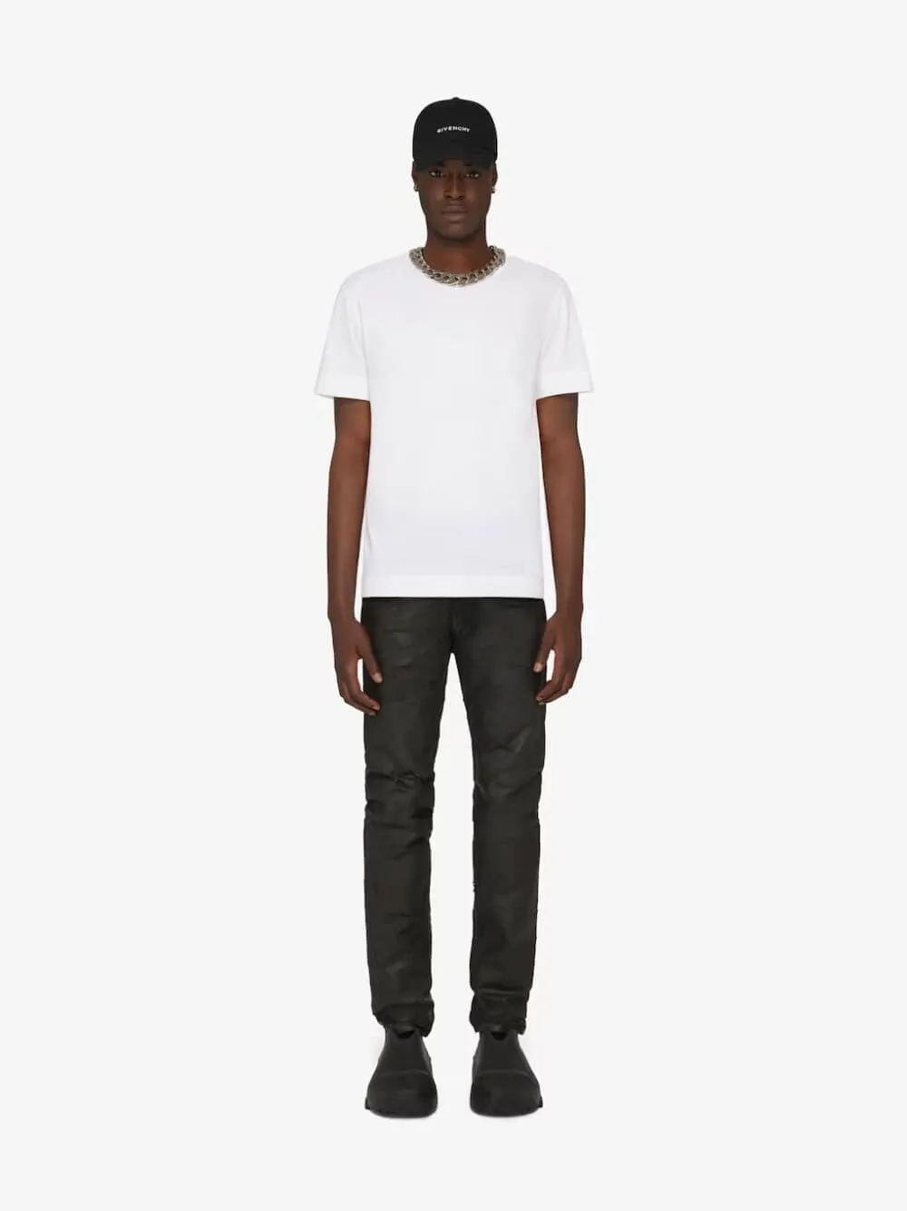 4G Logo Embroidered White T-Shirt