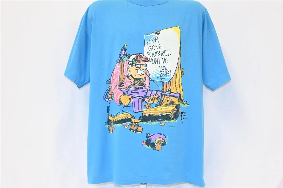 90s Gone Squirrel Hunting Macho Earth t-shirt Extra Large