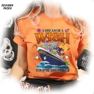 A Dream Is A Wish Your Heart Makes Cartoon Halloween On The High Seas Monsters Incs Cruise PNG Design