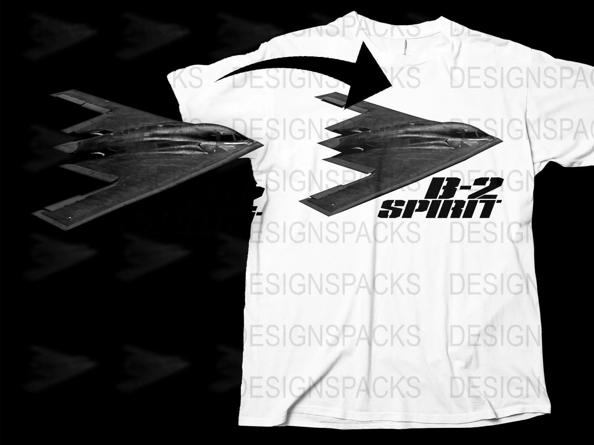 B-2 Spirit Stealth Bomber Graphic Png Digital Download