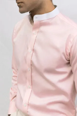 BAND COLLAR BUSINESS STRETCH SHIRT