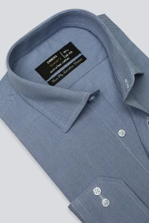 Blue Chambray Self Formal Shirt
