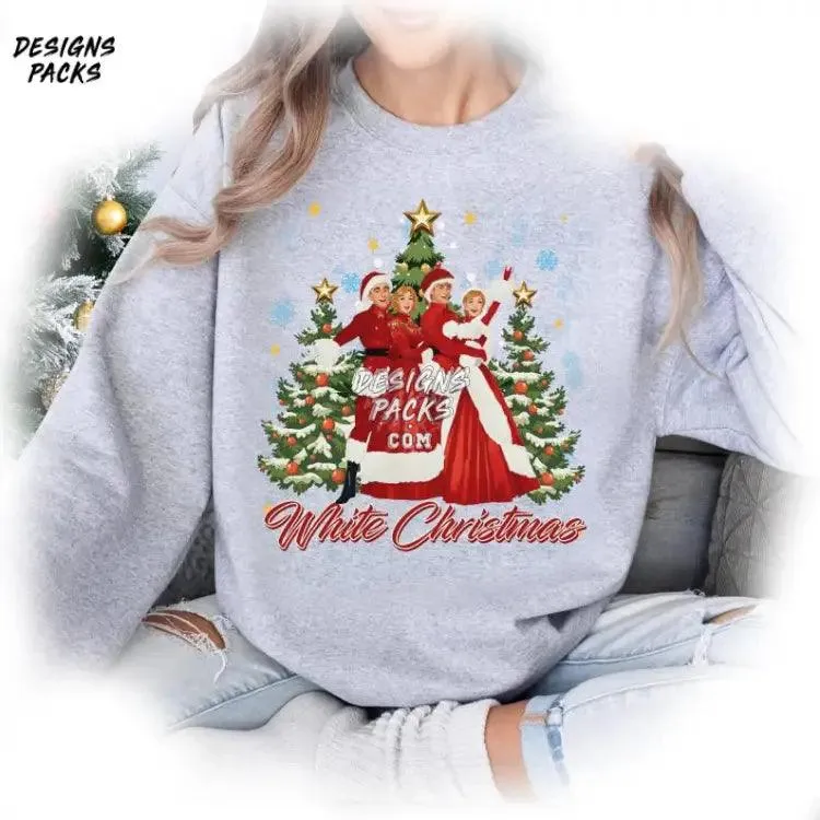 Bob Phil Betty Judy White Xmas White Christmas Movie Vintage White Christmas PNG Design