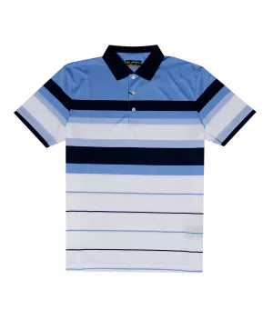 Bold Chest Stripe Polo Blue Robin