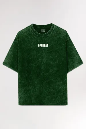 Bottle Green Acid Wash | Oversized T-shirt
