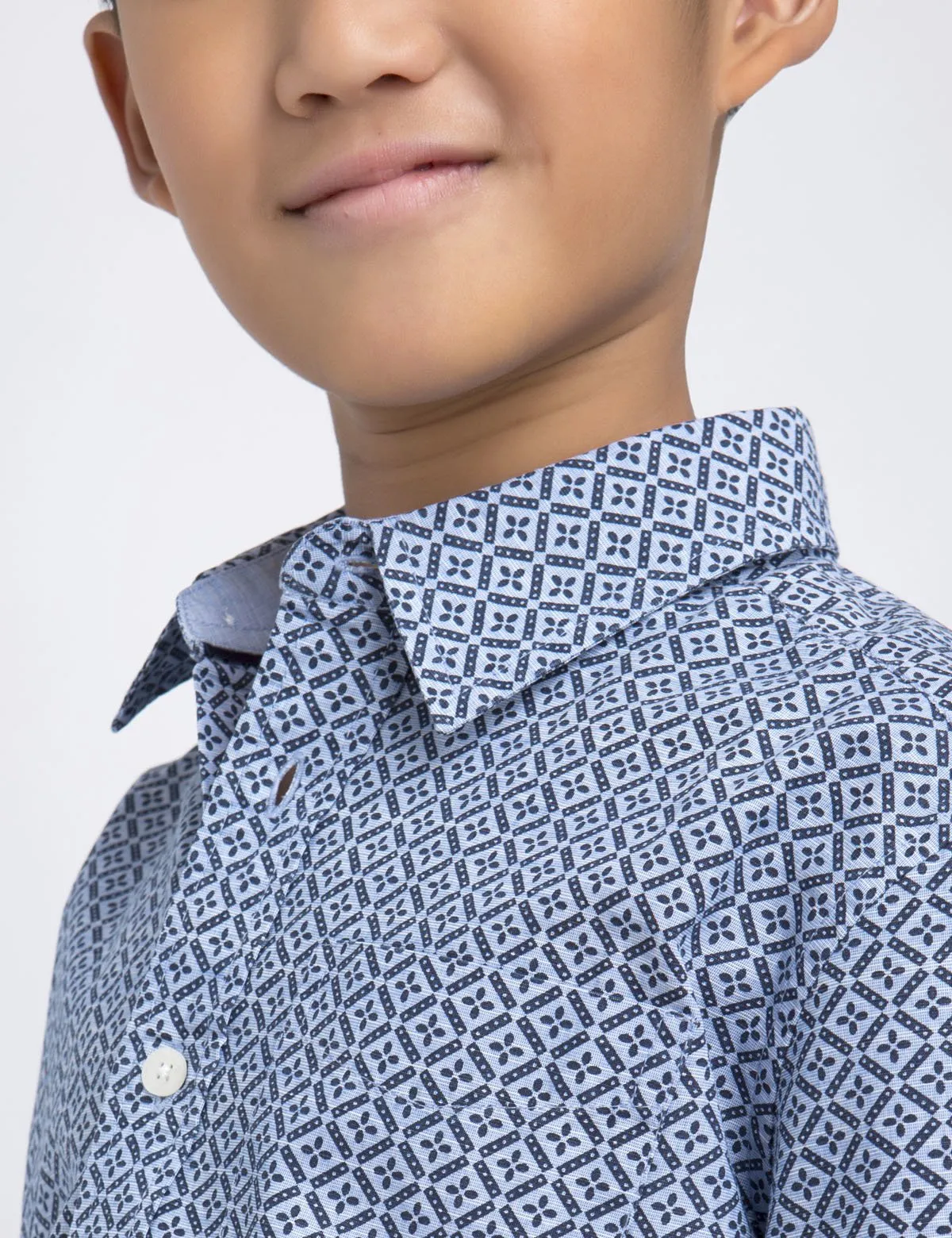 BOYS GEOMETRIC PRINTED SHIRT