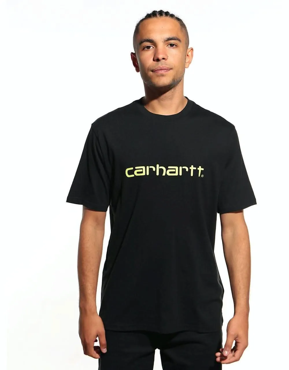 Carhartt WIP S/S Script T-Shirt - Black/Lime