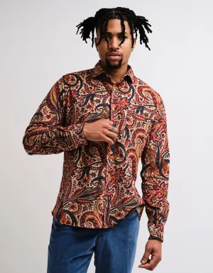 Cream Paisley Corduroy Shirt GOLD
