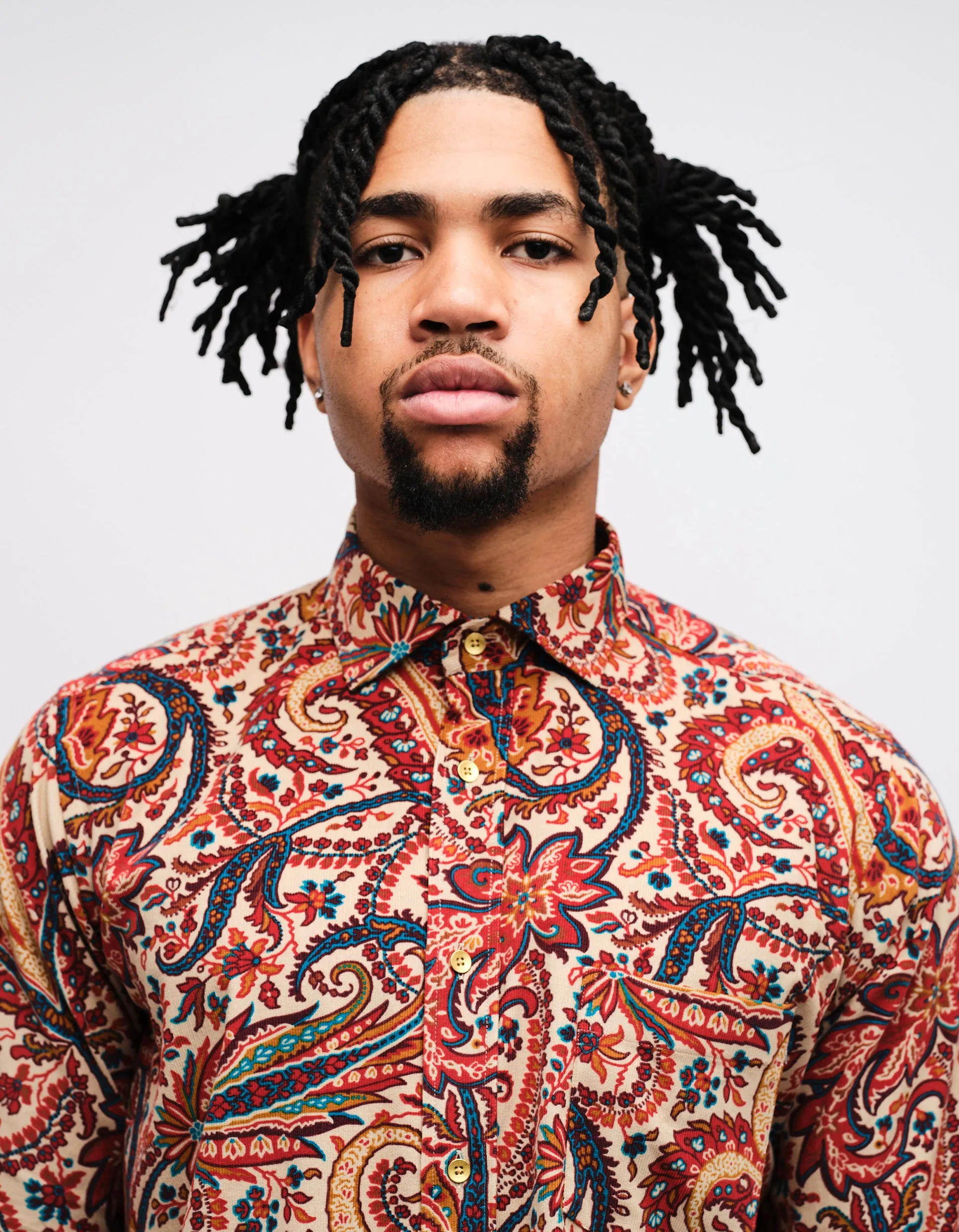 Cream Paisley Corduroy Shirt GOLD