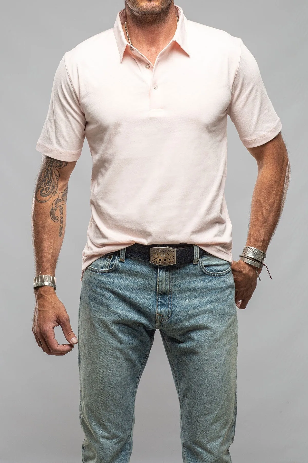 Cruz Cotton Polo in Pink