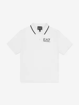 EA7 Emporio Armani Boys Logo Polo Shirt in White
