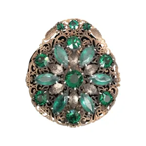 Edwardian Dress Clip with Green Stones