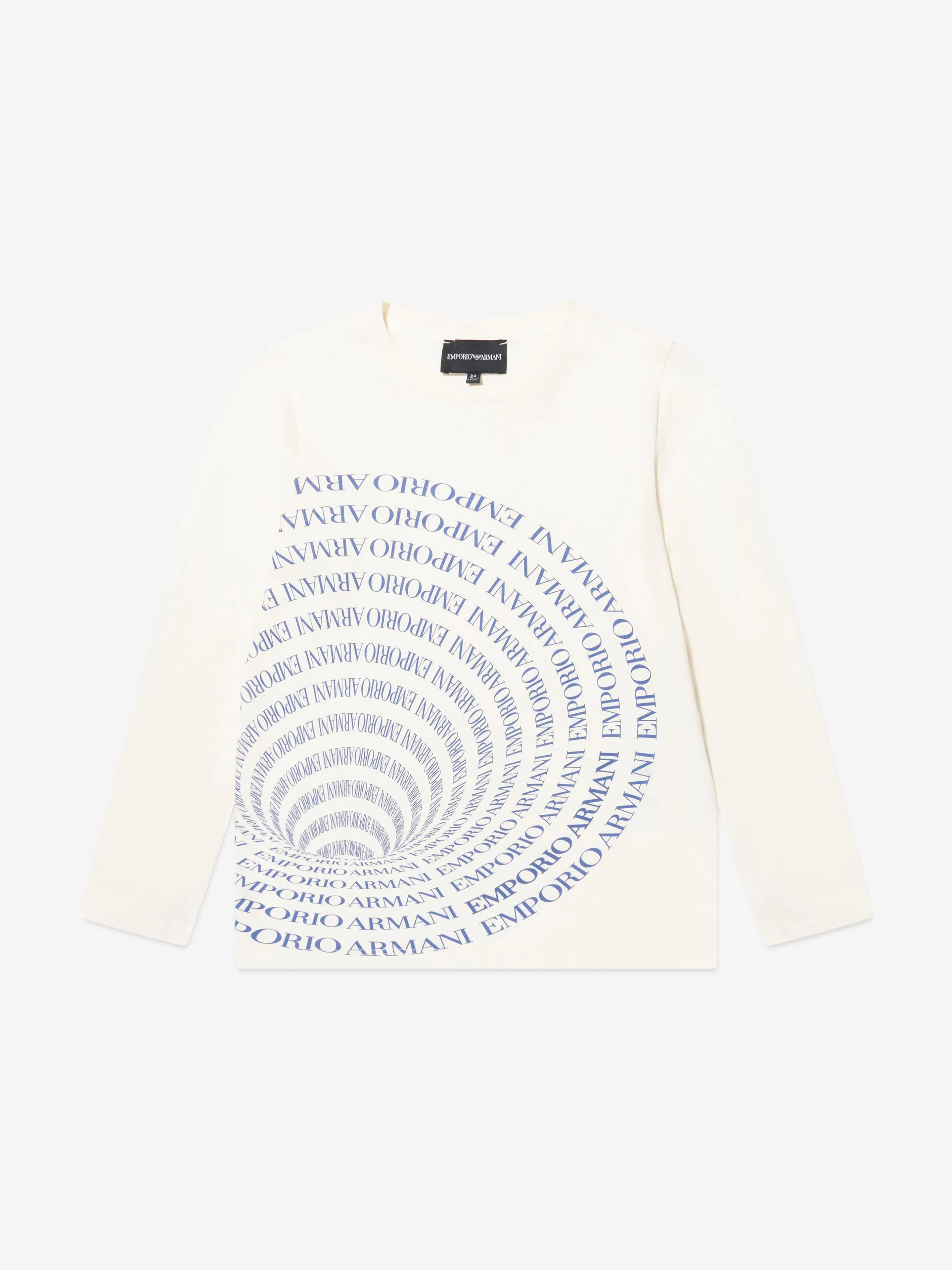 Emporio Armani Boys Long Sleeve T-Shirts Set in Ivory