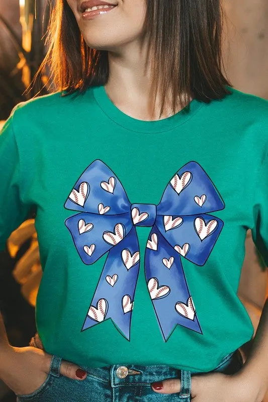 Explore More Collection - Blue Bow Baseball Graphic Tee