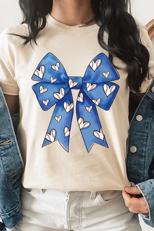 Explore More Collection - Blue Bow Baseball Graphic Tee