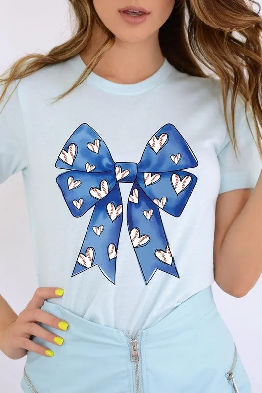 Explore More Collection - Blue Bow Baseball Graphic Tee