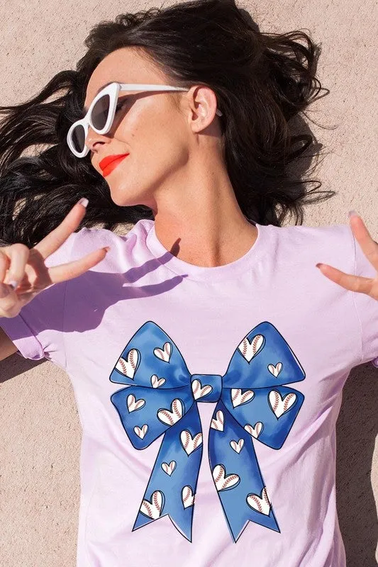 Explore More Collection - Blue Bow Baseball Graphic Tee