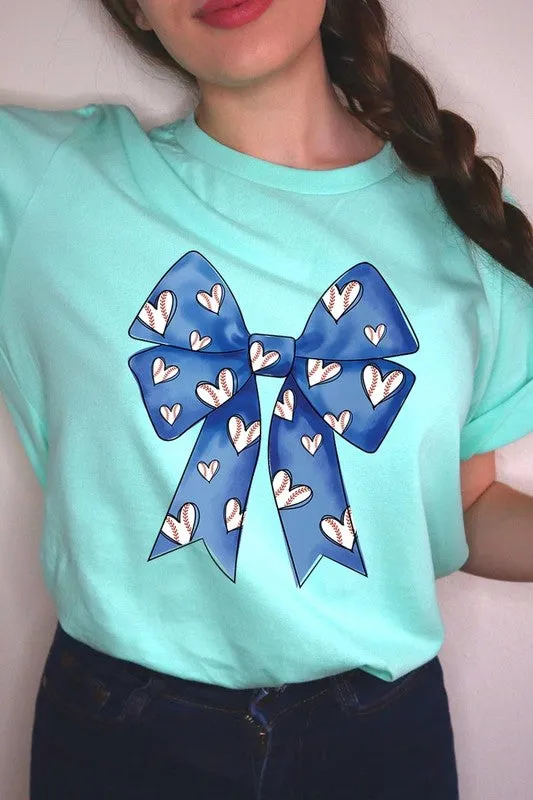 Explore More Collection - Blue Bow Baseball Graphic Tee
