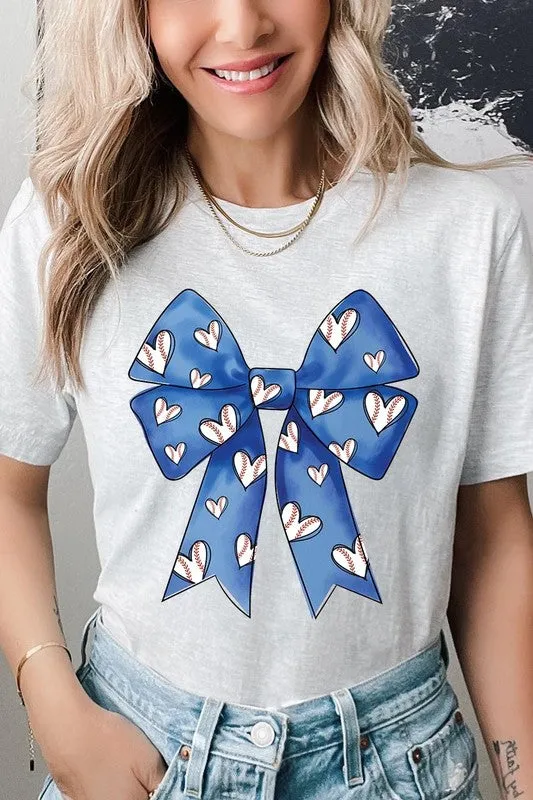 Explore More Collection - Blue Bow Baseball Graphic Tee
