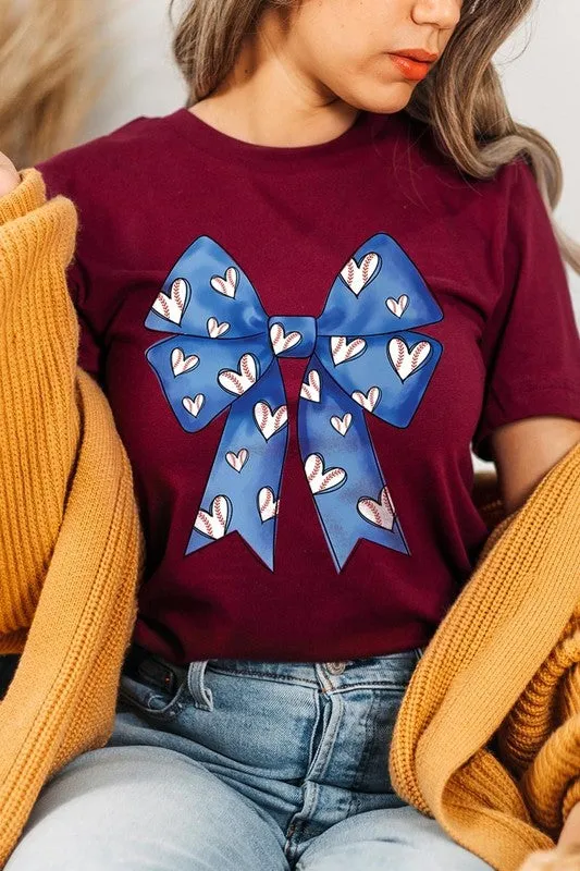 Explore More Collection - Blue Bow Baseball Graphic Tee