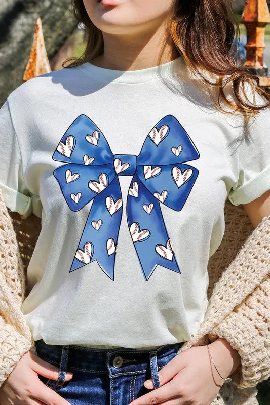 Explore More Collection - Blue Bow Baseball Graphic Tee