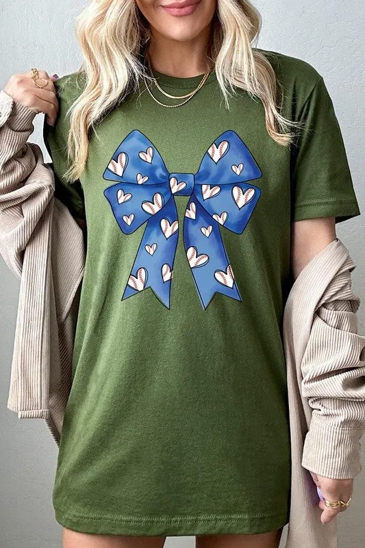 Explore More Collection - Blue Bow Baseball Graphic Tee