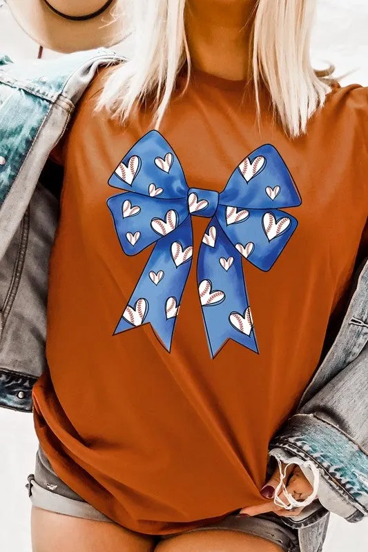 Explore More Collection - Blue Bow Baseball Graphic Tee