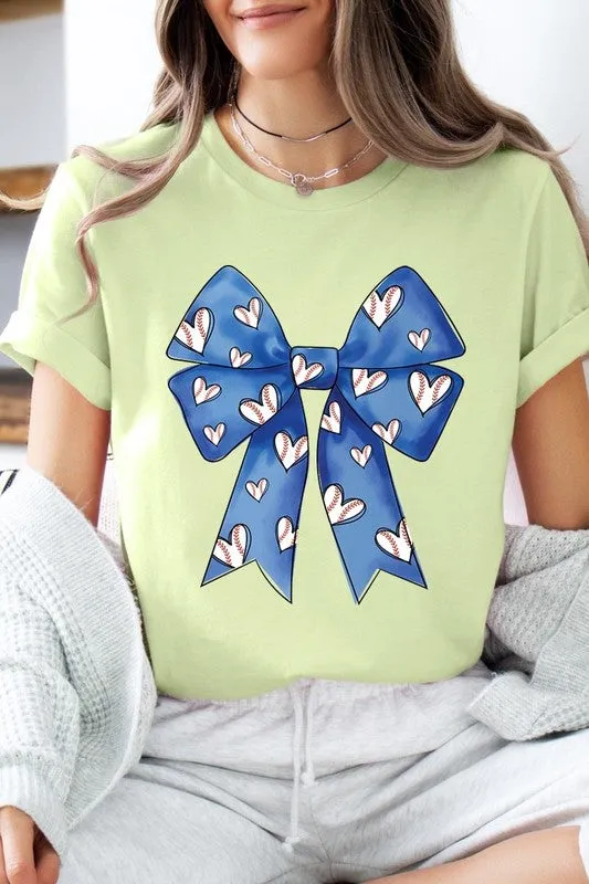 Explore More Collection - Blue Bow Baseball Graphic Tee