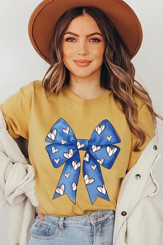 Explore More Collection - Blue Bow Baseball Graphic Tee