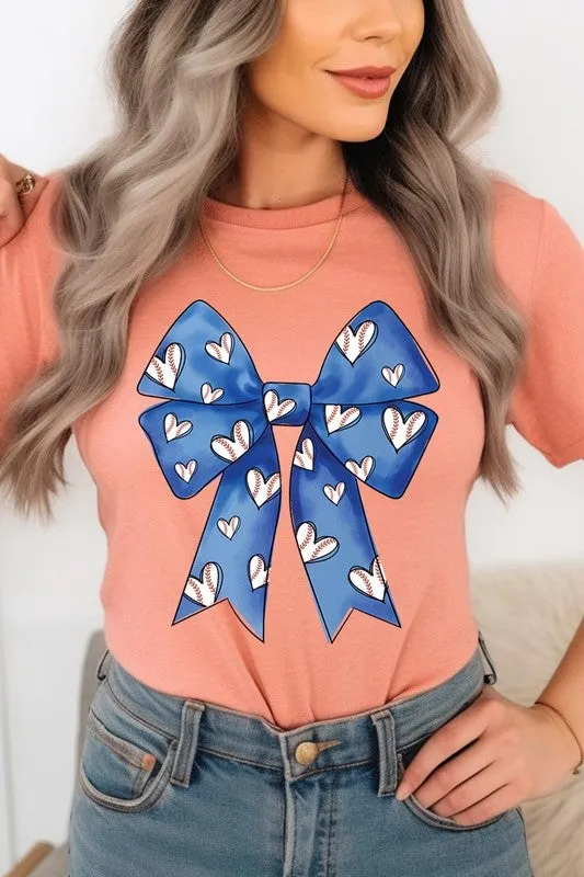 Explore More Collection - Blue Bow Baseball Graphic Tee