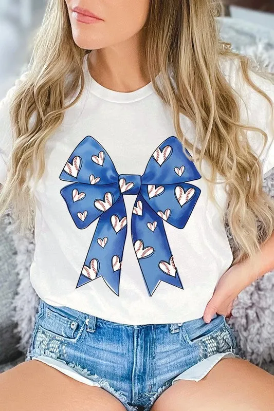 Explore More Collection - Blue Bow Baseball Graphic Tee