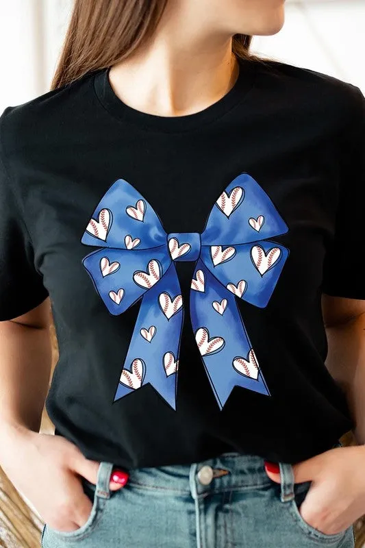 Explore More Collection - Blue Bow Baseball Graphic Tee