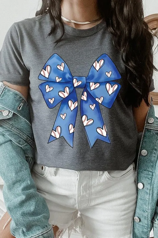 Explore More Collection - Blue Bow Baseball Graphic Tee