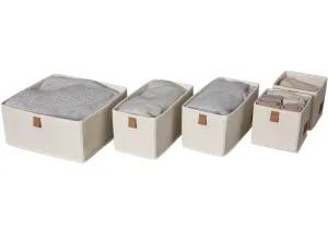 Fabric Wardrobe Organiser - Set of 5 - Cream