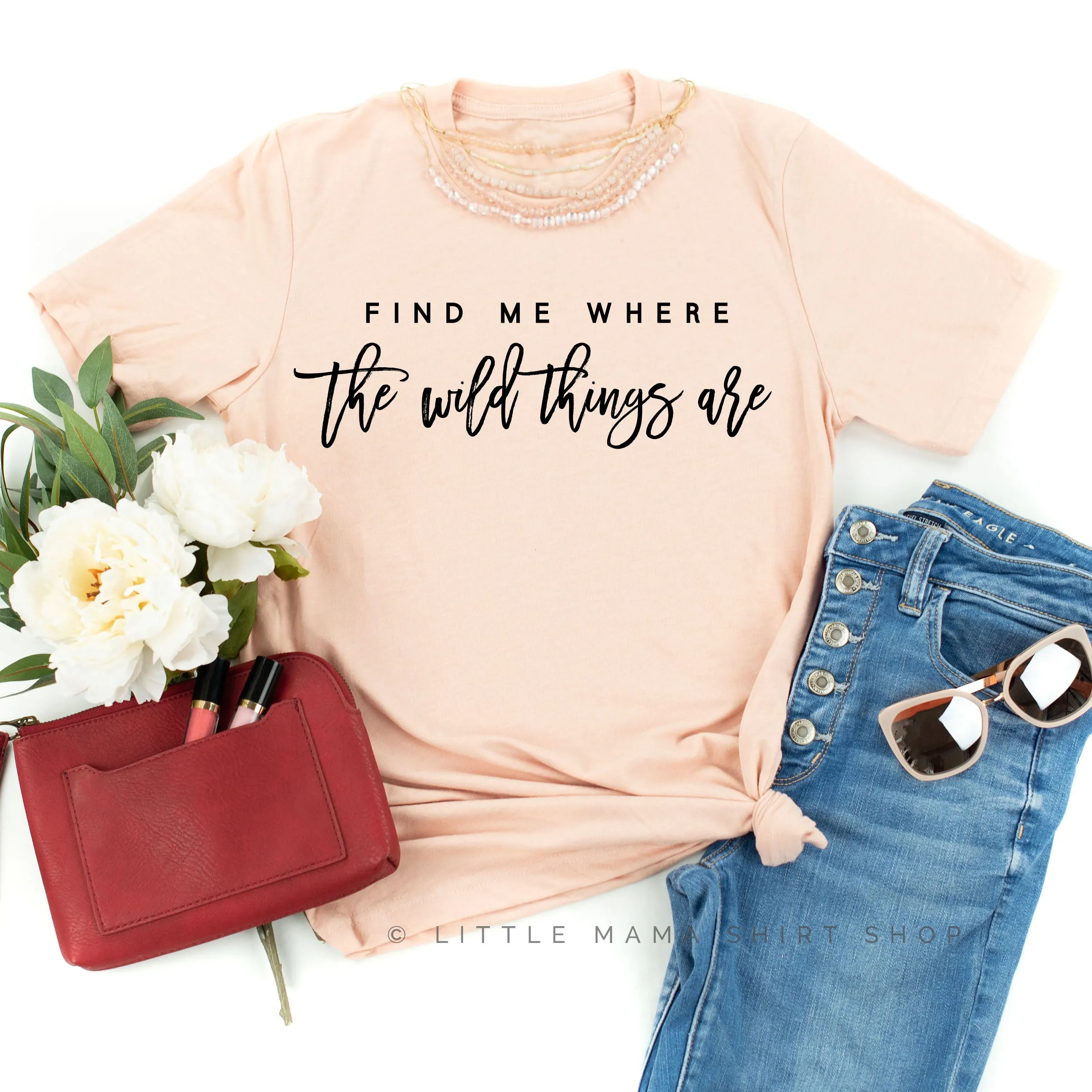 Find Me Where the Wild Things Are | Blush w/Black Adult   Black w/White Child | Set of 2 Shirts