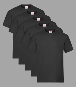 Fruit of the Loom Kid's T-Shirt, Black, 3-4 to 14-15 Years, (Pack of 5)