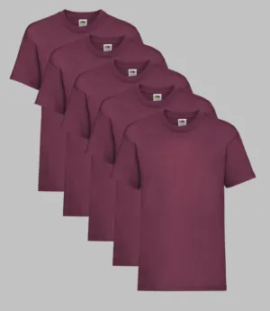 Fruit of the Loom Kid's T-Shirt, Burgundy, 3-4 to 14-15 Years, (Pack of 5)