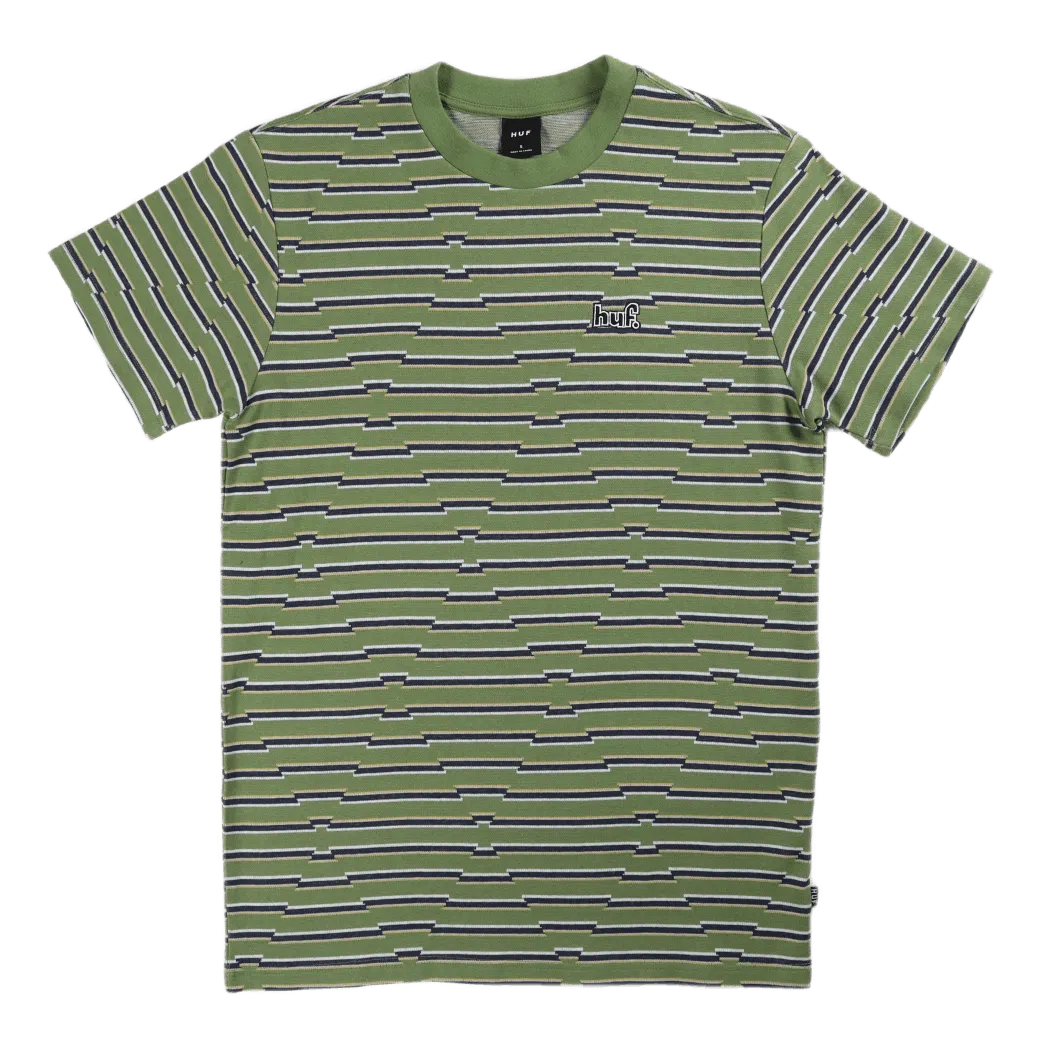 Glenn Stripe S/s Knit Top Cactus