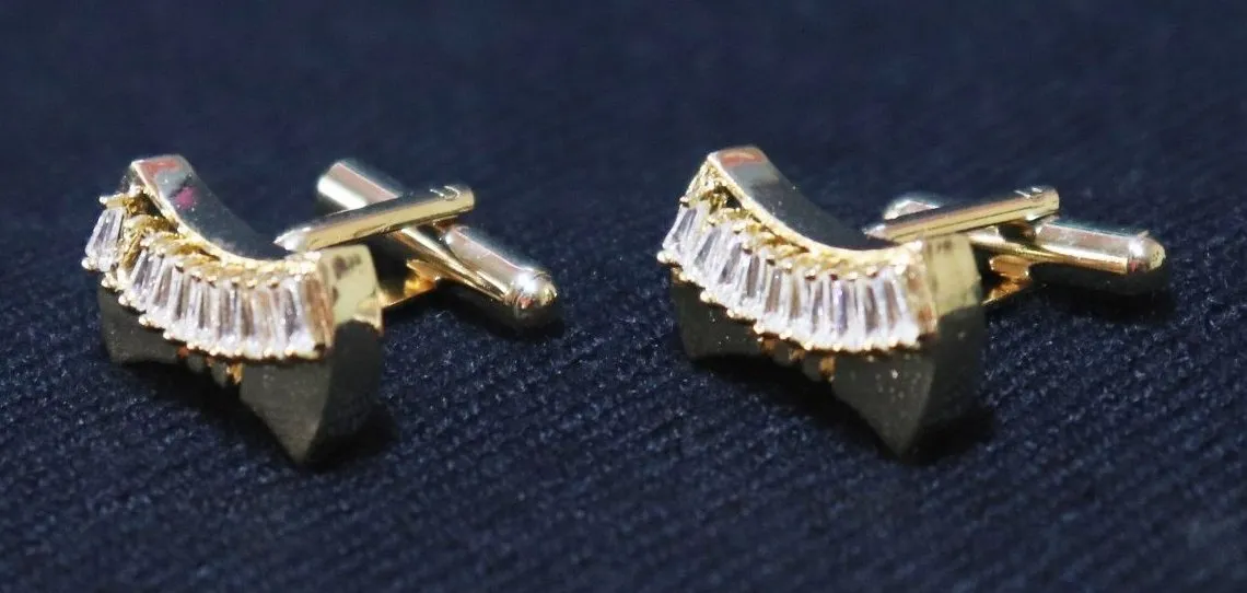 Golden Crystals Batman Designer Metallic Cufflinks