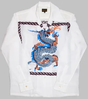 Groovin High Open Collar Shirt Dragon White