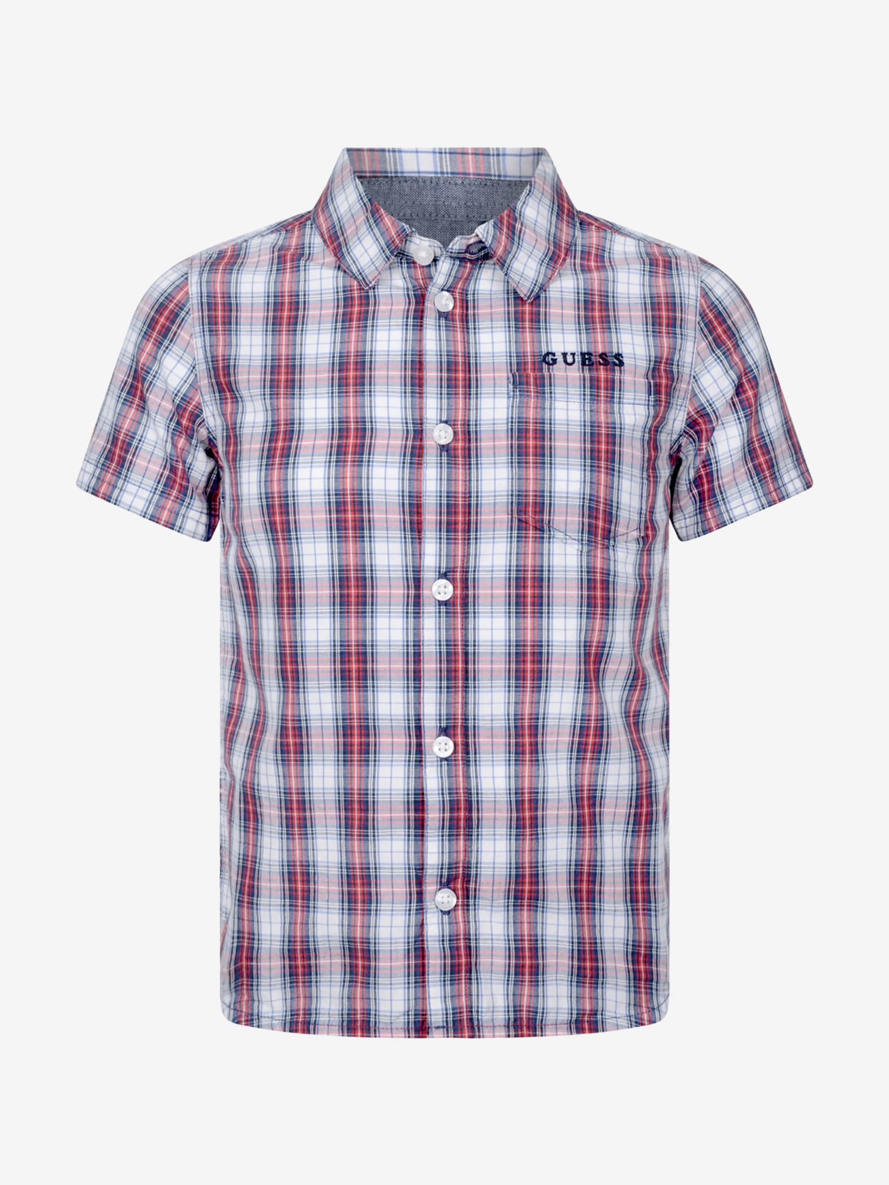 Guess Boys Shirt - Red Cotton Shirt