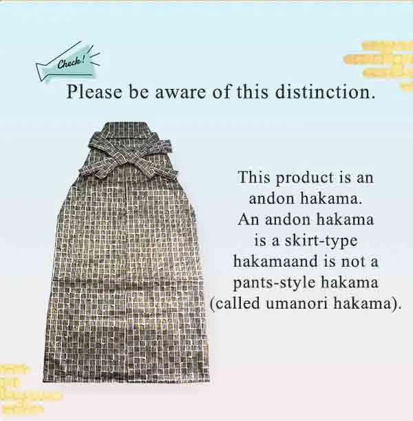 HAKAMA -KIMONO for MEN ＜Gold genjiko（geometric pattern）＞