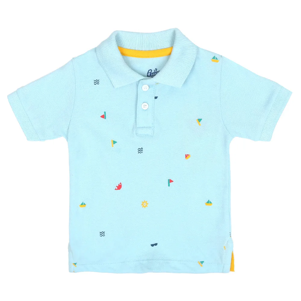 Infant Boys Polo Summer Breeze-Sky Blue