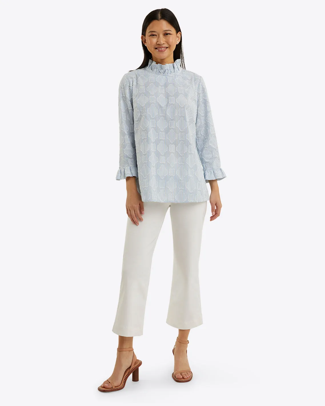 Ingrid Top in Textured Stripe
