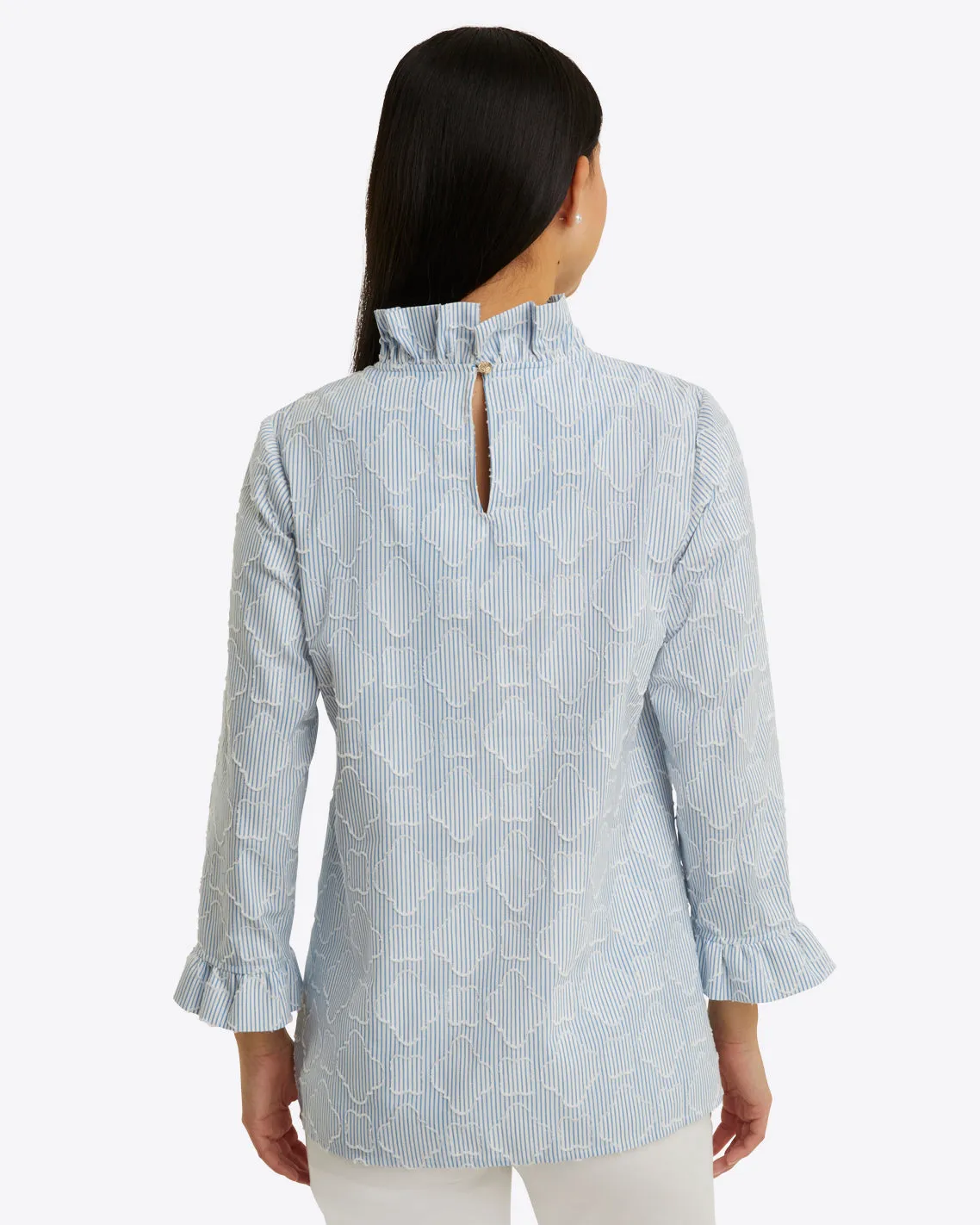Ingrid Top in Textured Stripe
